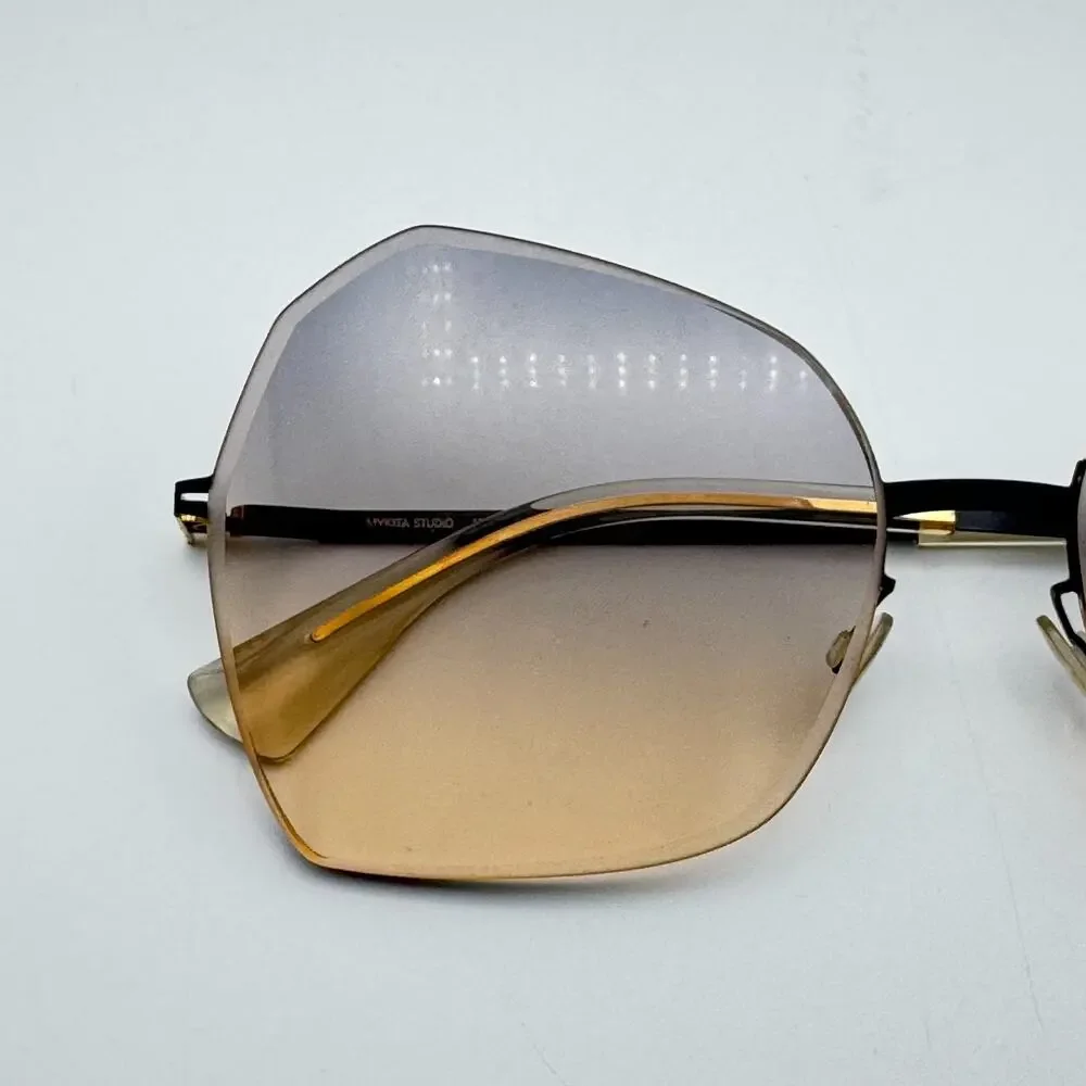 Mykita Sunglasses Studio 10.1 Col 256 Gold Indigo Butterfly Oversized Frame 61mm